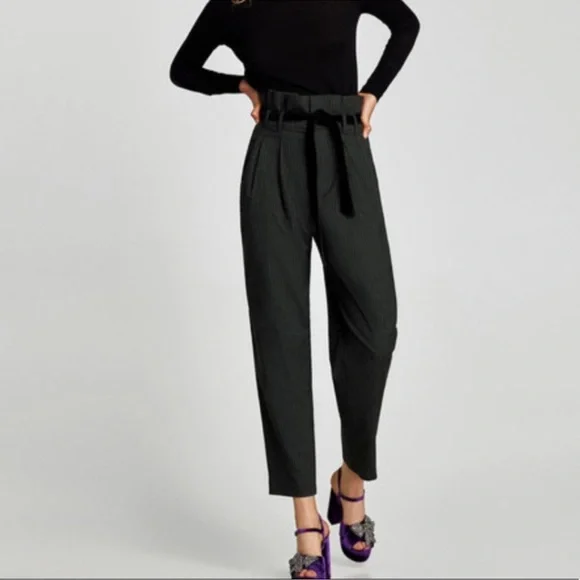 ZARA gray CONTRASTING STRIPED‎ Trousers medium - Picture 3 of 14